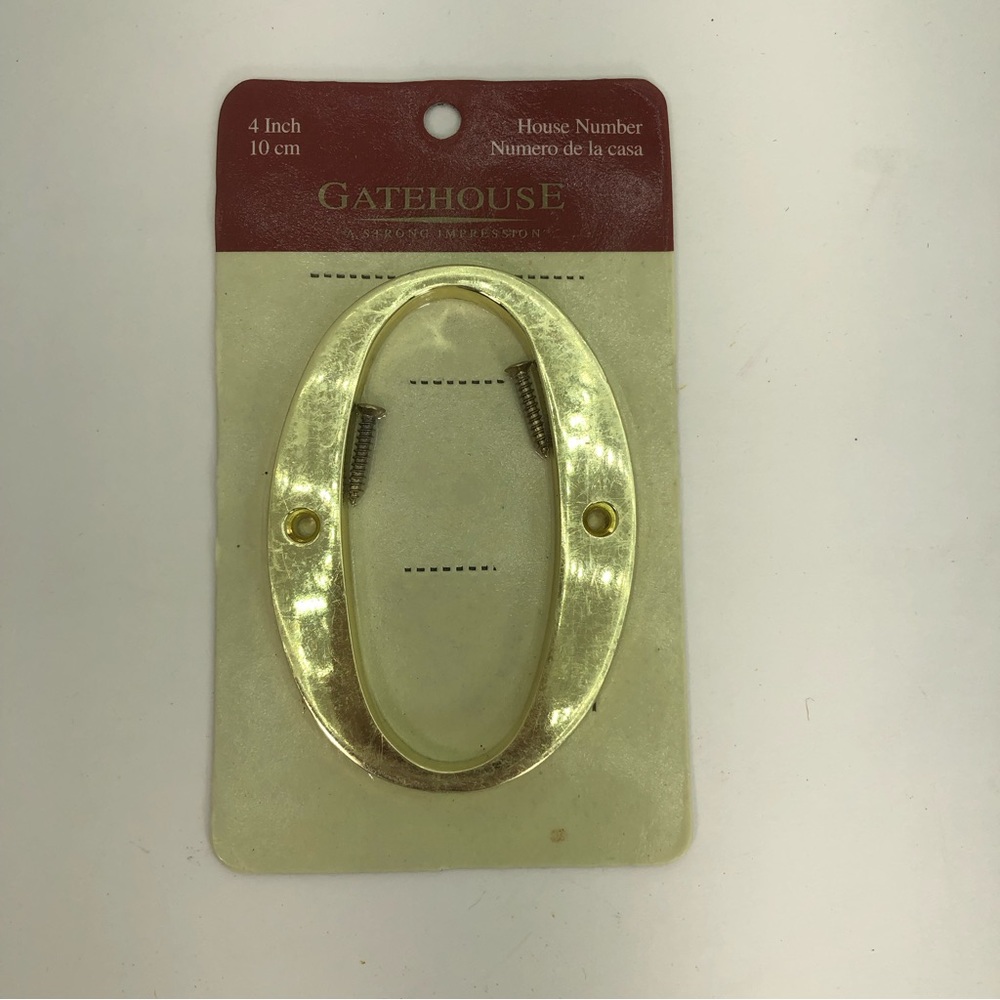 4 “ GATEHOUSE POLISHED BRASS HOUSE NUMBER 0
